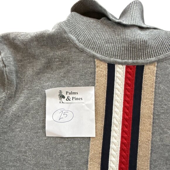 Tommy Hilfiger Gray Turtleneck Sweater Womens Large Stripe Knit Pullover - Picture 11 of 11
